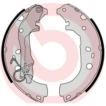 Billede af BREMBO S 23 518 Bremsebakker 229 42 med håndbremsegreb FIAT: Doblo I Stationcar, II Van / Qubo