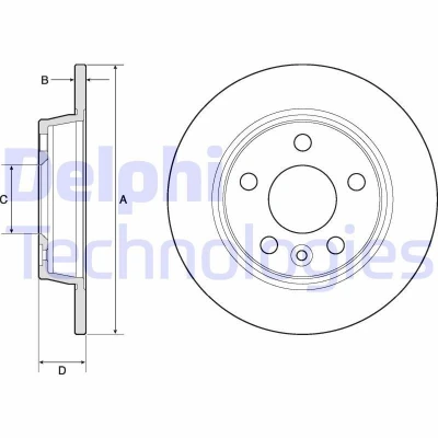 Billede af DELPHI BG3026 Bremseskiver 268 10 5 fuldstændigt olieret ubehandlet uden hjullejer, ABS sensorring VOLKSWAGEN: Sharan I, FORD: Galaxy Mk1 MPV