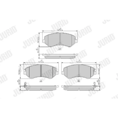 Billede af JURID 573118J Bremseklodser med akustisk advarsel for slid uden tilbehør CHRYSLER: VOYAGER 4, JEEP: Cherokee III