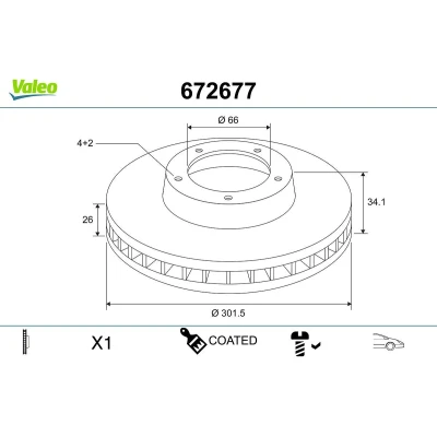 Billede af Bremseskive VALEO 672677