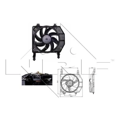 Billede af NRF 47077 Køleventilator 348 12 300 med kølerventilatorramme (karm)