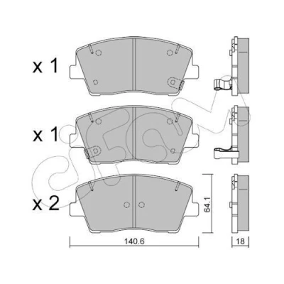 Billede af CIFAM 822 1168 0 Bremseklodser med akustisk advarsel for slid