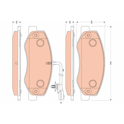 Billede af TRW COTEC GDB1885 Bremseklodser Inkl. slidadvarselskontakt RENAULT: MASTER 3, 3 Kasten, OPEL: Movano B Van, NISSAN: NV400 Ladvogn / Chassis