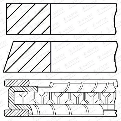 Billede af GOETZE ENGINE 08 445500 00 Stempelringsæt 86 HONDA: CIVIC 7 Hatchback
