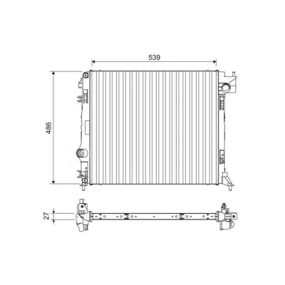 Billede af VALEO 701108 Radiator Aluminium 487 539 27 Loddet køleripper NISSAN: Qashqai 2