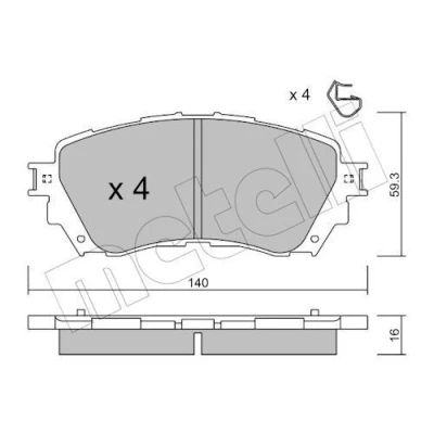 Billede af METELLI 22 0994 0 Bremseklodser med akustisk advarsel for slid MAZDA: 6 Stationcar, Sedan