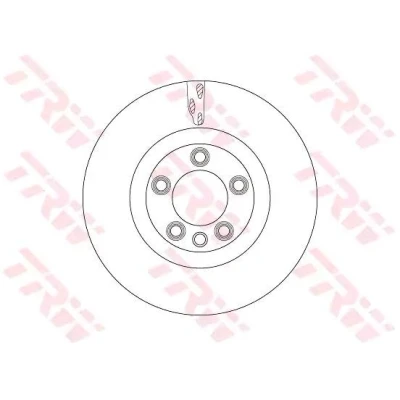 Billede af TRW DF6772S Bremseskiver 368 36 5 130 ventileret lakeret VOLKSWAGEN: Touareg I, PORSCHE: Cayenne