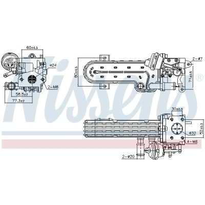 Billede af NISSENS 989413 EGR køler med undertryk bypass AUDI: A3 Sportback, SKODA: Octavia II Hatchback, 2 Combi, VOLKSWAGEN: Passat B6 Variant