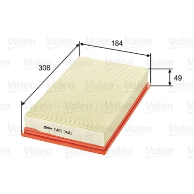 Billede af VALEO 585360 Luftfilter 49 184 308 Filterindsats JAGUAR: XK 8 Cabriolet