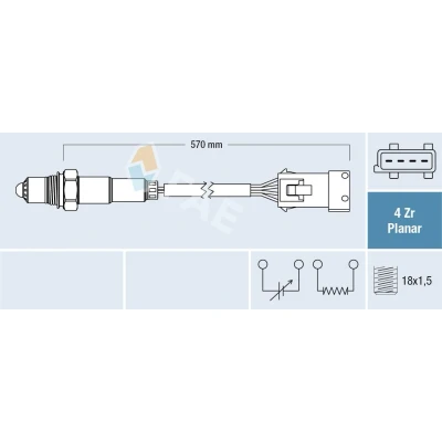 Billede af FAE 77240 Lambdasonde PEUGEOT: 207 Hatchback, 206 SW, CITROËN: C5 II C3 I Berlingo / First