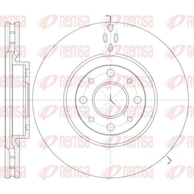 Billede af REMSA 6734.10 Bremseskiver foraksel 281, 281 26 4 ventileret ALFA ROMEO: MiTo, FIAT: BRAVO 2, Stilo Hatchback