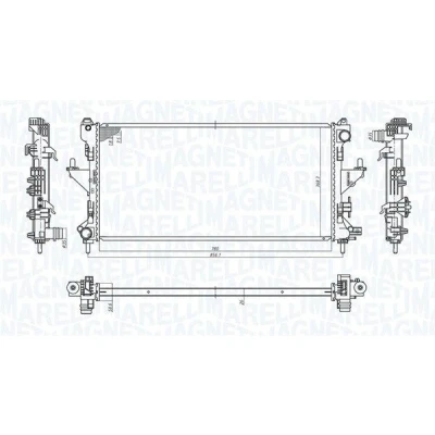 Billede af MAGNETI MARELLI 350213198200 Radiator 780 378 32 Mekanisk fuget køleripper