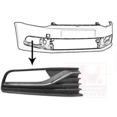 Billede af VAN WEZEL 5814594 Kofangergitter med hul/huller for tågelygter foran til højre VOLKSWAGEN: Polo V Hatchback
