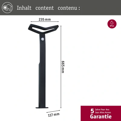 Billede af Paulmann Smart vejlampe Alara, CCT, antracit IP44