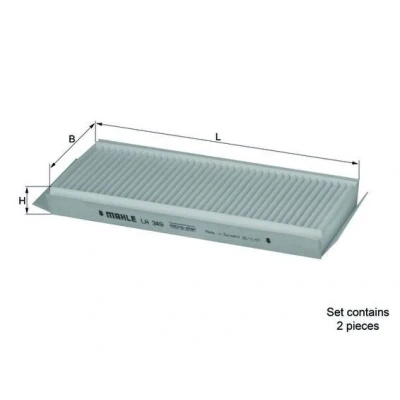 Billede af MAHLE ORIGINAL LA 349/S Kabinefilter Partikelfilter 236,0 95 25,0