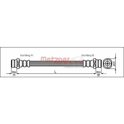 Billede af METZGER 4113310 Bremseslange 199 F10 x 1