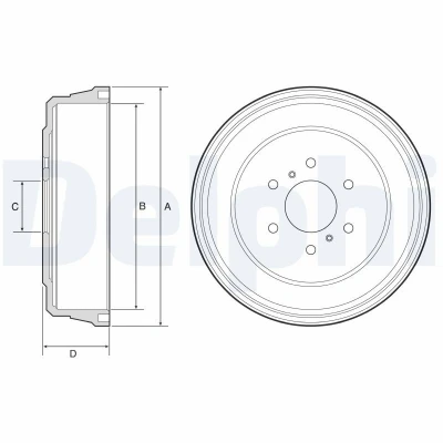 Billede af DELPHI BF641 Bremsetromler uden ABS sensorring, hjullejer 311