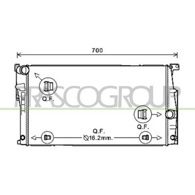 Billede af PRASCO BM028R002 Radiator Aluminium 600 338 32 med lynkobling Loddet køleripper BMW: 1 Hatchback, 3 Sedan