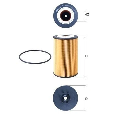 Billede af MAHLE ORIGINAL OX 1161D Oliefilter Filterindsats MERCEDES BENZ: C klasse T modell, E Sedan