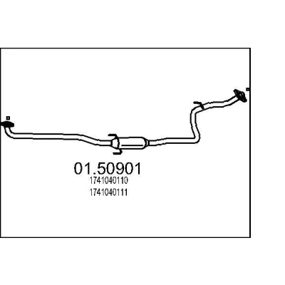 Billede af MTS 01.50901 Midterste Lyddæmper 2600 TOYOTA: Yaris II Hatchback