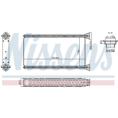 Billede af NISSENS 707288 Varmeveksler uden ledning