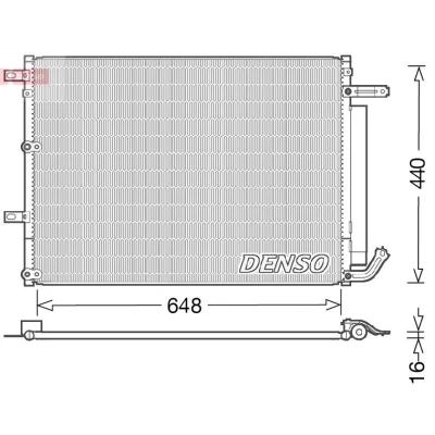 Billede af DENSO DCN06018 Kondensator med tørrer 608x453.7x16 R 134a 608