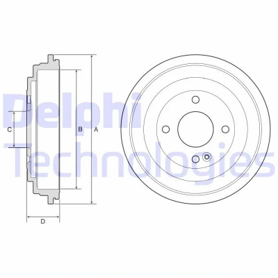 Billede af DELPHI BF592 Bremsetromler uden ABS sensorring, hjullejer, leje 252