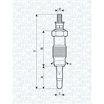Billede af MAGNETI MARELLI 062582804304 Gløderør 11V 10A M12X1,25 FIAT: Ducato II Van