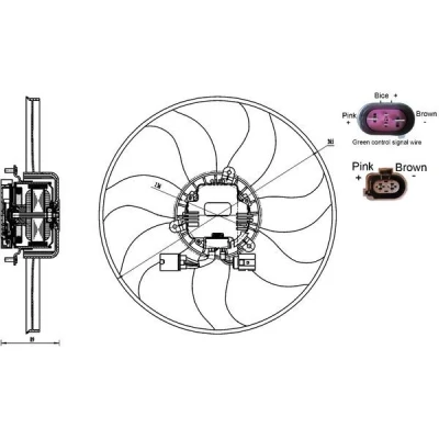 Billede af MAHLE ORIGINAL CFF 170 000S Køleventilator 365 12 300 elektrisk uden kølerventilatorramme (karm) VOLKSWAGEN: Golf 5, Touran I, Jetta 4