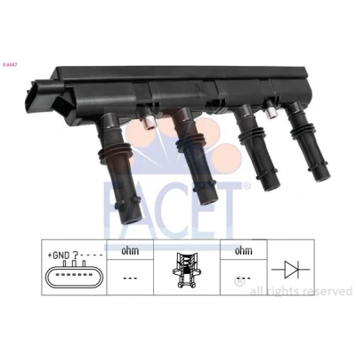 Billede af FACET 9.6447 Tændspole OPEL: Corsa D Hatchback, Astra J Sports Tourer, Insignia A CHEVROLET: Aveo Cruze Sedan, Hatchback