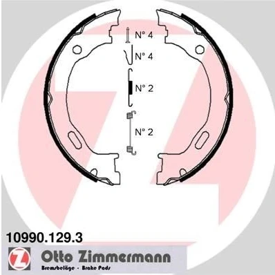 Billede af ZIMMERMANN 10990.129.3 Håndbremseklodser Billede svarer til leveringsomfang, med fjeder MERCEDES BENZ: ML klasse