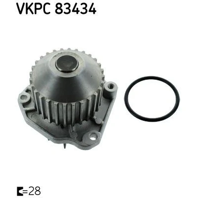 Billede af SKF VKPC 83434 Vandpumpe 28 med pakninger plastik til tandremsdrift RENAULT: LAGUNA 2, CLIO PEUGEOT: 406 Sedan