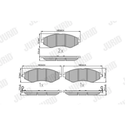 Billede af JURID 572407J Bremseklodser med akustisk advarsel for slid uden tilbehør CHEVROLET: Evanda Sedan, Rezzo, DAEWOO: Tacuma, SAAB: 9 3 Cabriolet