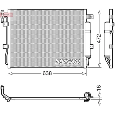Billede af DENSO DCN14003 Kondensator med tørrer R 134a LAND ROVER: Range Rover Sport