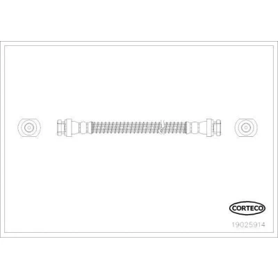 Billede af CORTECO 19025914 Bremseslange bagaksel 235 MITSUBISHI: Lancer 5 Limousine, Pajero Sport 1 SUV