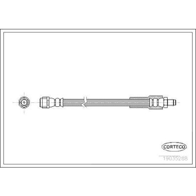Billede af CORTECO 19035288 Bremseslange bagaksel 350 M10X1 MERCEDES BENZ: Vito Mixto