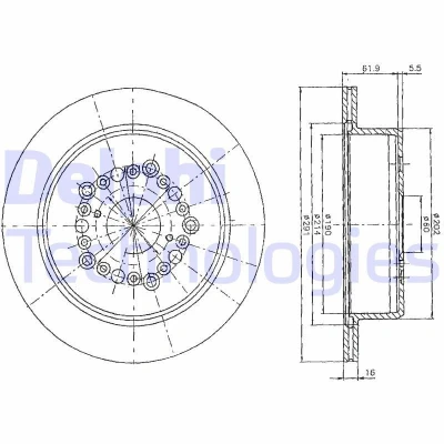 Billede af DELPHI BG2662 Bremseskiver 254 24 5 ventileret olieret ubehandlet uden hjullejer, ABS sensorring