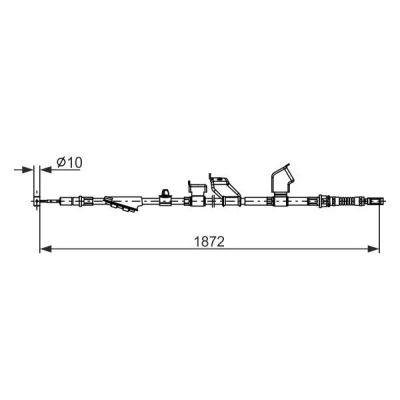Billede af BOSCH 1 987 482 910 Håndbremsekabel 1872, 1691 HONDA: CIVIC 8 Hatchback