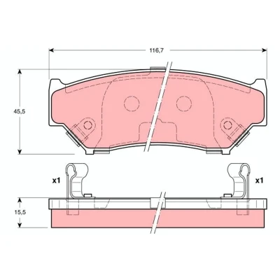 Billede af TRW GDB3182 Bremseklodser med akustisk advarsel for slid SUZUKI: Grand Vitara 1 SUV