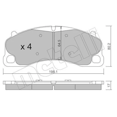 Billede af METELLI 22 1256 0 Bremseklodser Forberedt til slidindikator PORSCHE: 911 Cabriolet, Coupe