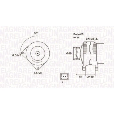 Billede af MAGNETI MARELLI 063731881010 Generator 14V 120A RENAULT: MEGANE 3 Grandtour, CLIO 3, 2