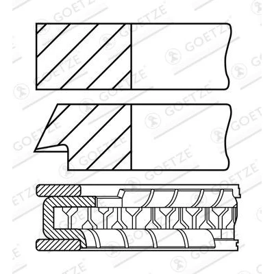 Billede af GOETZE ENGINE 08 107600 10 Stempelringsæt 89,6mm