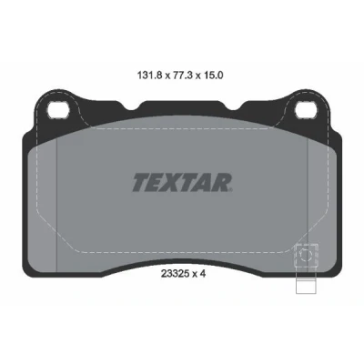 Billede af TEXTAR 2332501 Bremseklodser med akustisk advarsel for slid TESLA: Model 3, S, X, HONDA: CIVIC 9, FORD USA: Mustang Mk5 Coupe