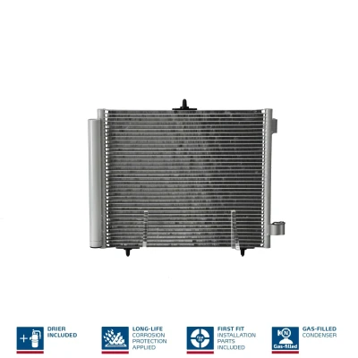 Billede af NISSENS 94595 Kondensator med tørrer Aluminium 460 R 134a CITROËN: DS3 Hatchback, C3 II, I PEUGEOT: 208 207 SW
