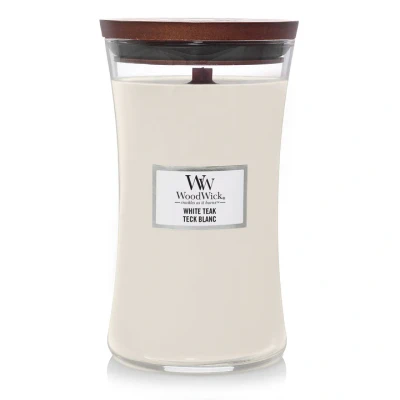 Billede af WoodWick Scented Candle Large White Teak 18 cm / ø 10