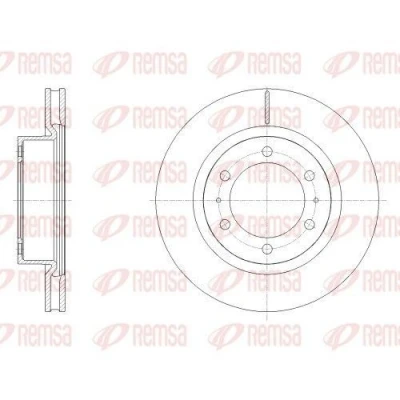 Billede af REMSA Bremseskive TOYOTA: HILUX 3 Pick up foraksel 319mm 28mm 6 ventileret 62527.10 Bremseskiver, Skivebremser