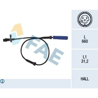 Billede af FAE 78045 ABS Sensor foraksel Hall princip 2 660 BMW: 5 Sedan, Touring