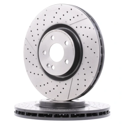 Billede af BREMBO COATED DISC LINE 09.B913.11 Bremseskiver 350 32 5 slidset/perforeret, indvendigt ventileret coatet højkarboniseret med skruer