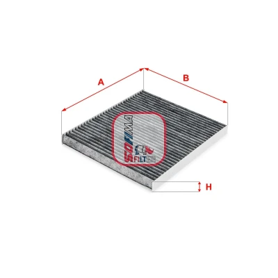 Billede af SOFIMA S 4256 CA Kabinefilter Aktivkulfilter 230mm 200mm 20mm ALFA ROMEO: Giulietta Hatchback, Van