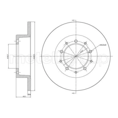 Billede af METELLI 23 0359 Bremseskiver 290,0 12,5 5 101,7 fuldstændigt LAND ROVER: Defender SUV, Range Rover 2, Discovery 1